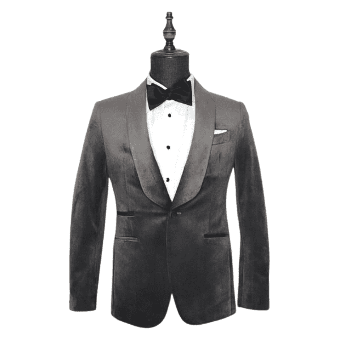 the gawn grey velvet suit