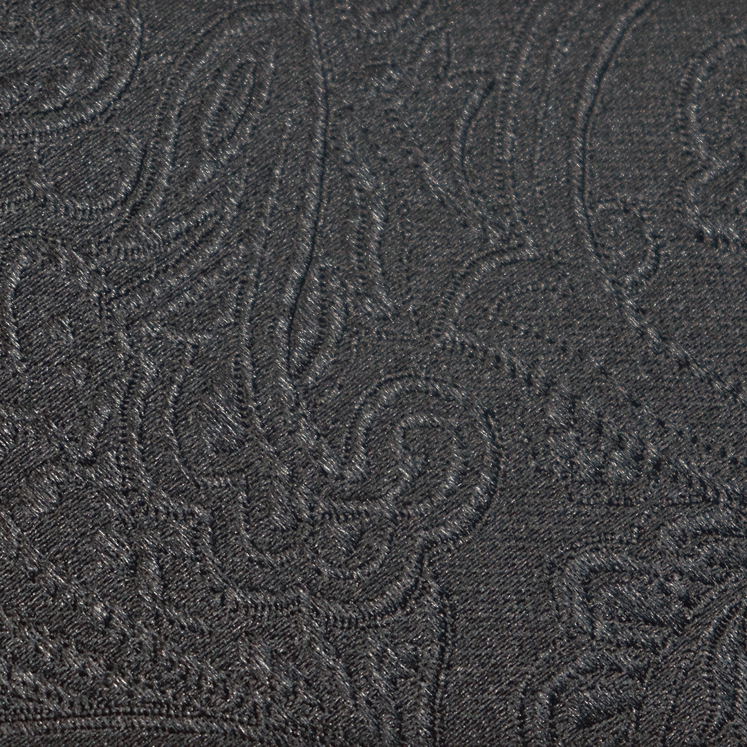 ysg tailors menswear black paisley tie swatch