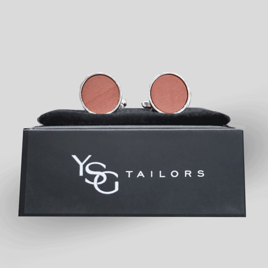 ysg tailors menswear cufflinks silver wooden