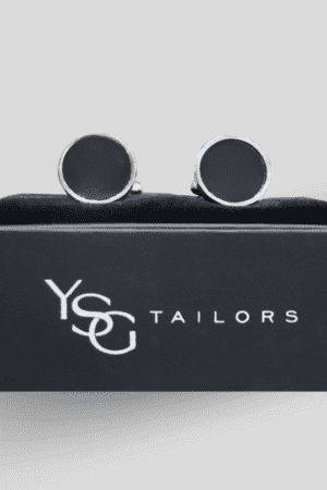 ysg tailors menswear cufflinks black glass silver